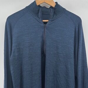 Lululemon Mens XL Metal Vent Tech 1/2 Zip Pullover Mens Navy Blue Space Dye